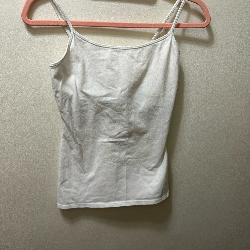 Women's White Camisole with Built-In Bra